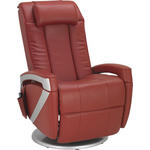 MASSAGESESSEL Kombination Echtleder/Lederlook Lederlook Rot    - Chromfarben/Rot, Design, Leder/Textil (102/70/77cm) - Cantus