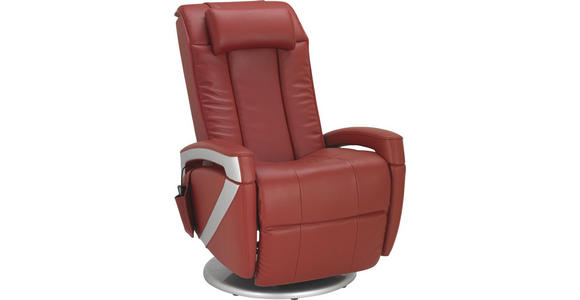 MASSAGESESSEL in Lederlook Rot  - Chromfarben/Rot, Design, Leder/Textil (102/70/77cm) - Cantus