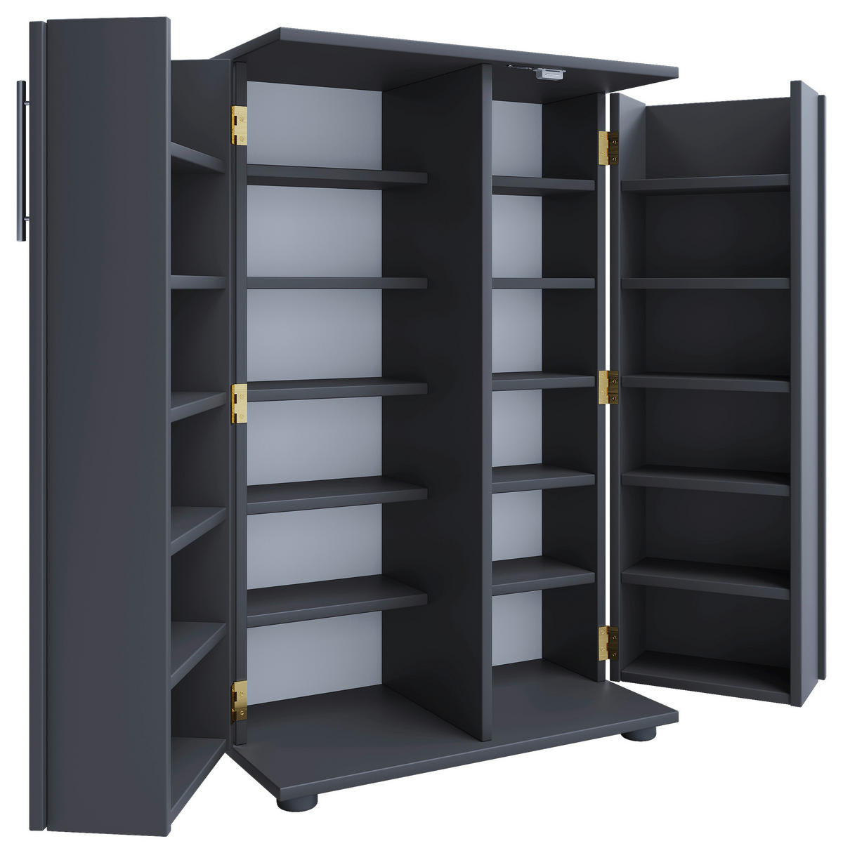 CD-REGAL - Anthrazit/Schwarz, Design, Holzwerkstoff/Kunststoff (60/93/31cm) - MID.YOU