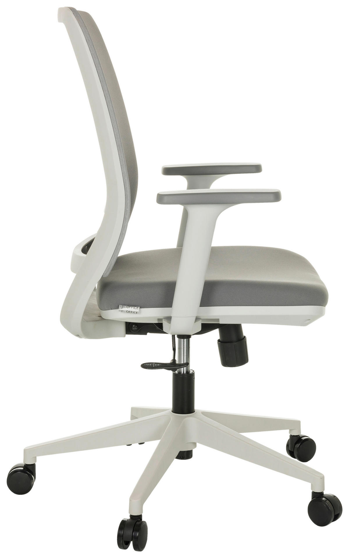 OTOČNÁ ŽIDLE, síťovina, šedá - šedá/bílá, Moderní, textil/plast (68/100 - 108/55cm) - MID.YOU