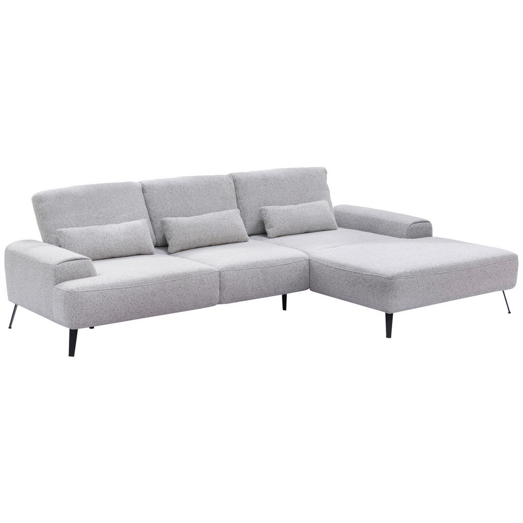 Thumbnail - Livetastic Ecksofa Astoria, Hellgrau, Textil, 3-Sitzer, Füllung: Silikon, Schaumstoffflocken, L-Form, Ottomane rechts, 3...