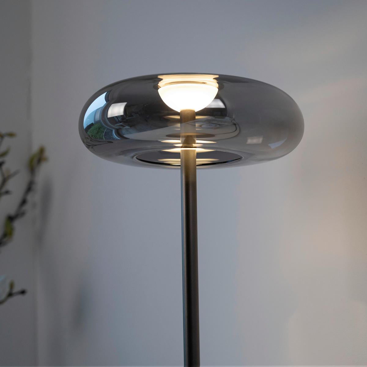 LED-TISCHLEUCHTE SW POSH 22/22/45 cm   - Grau, Design, Glas/Kunststoff (22/22/45cm) - Schöner Wohnen