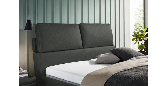 POLSTERBETT Matratze, Lattenrost Dunkelgrau 200/200 cm - Hellbraun/Dunkelgrau, Design, Holz/Textil (200/200cm) - Johann Jakob