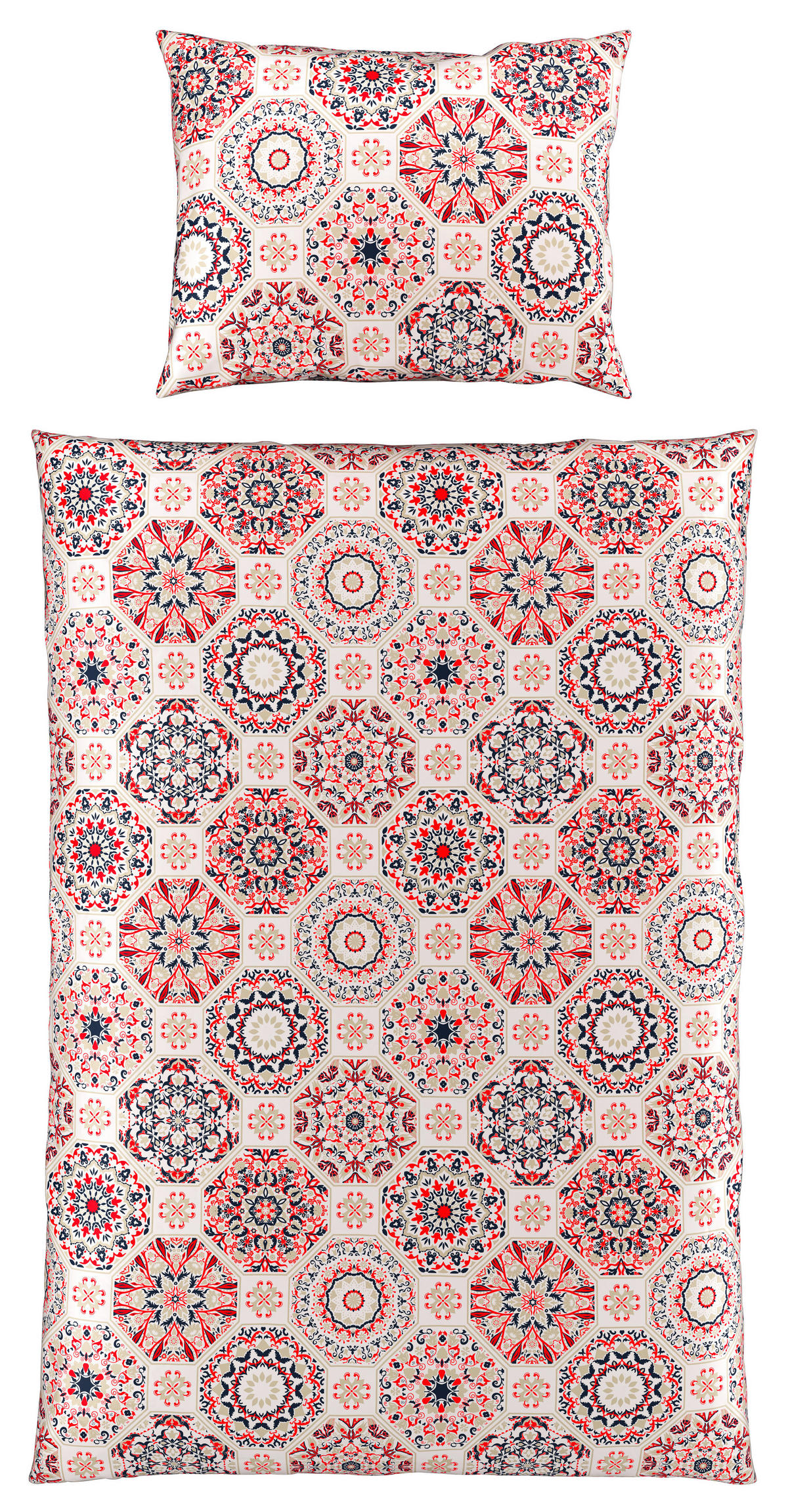 POSTELJINA TIGRIS 140/200 cm saten plava, crvena  - plava/crvena, Konvencionalno, tekstil (140/200cm) - Esposa