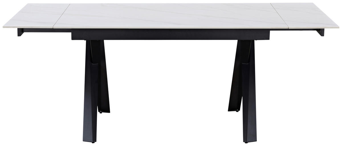 JEDILNA MIZA, črna, bež  - črna/bež, Basics, kovina/keramika (140-200/76/90cm) - Hom`in