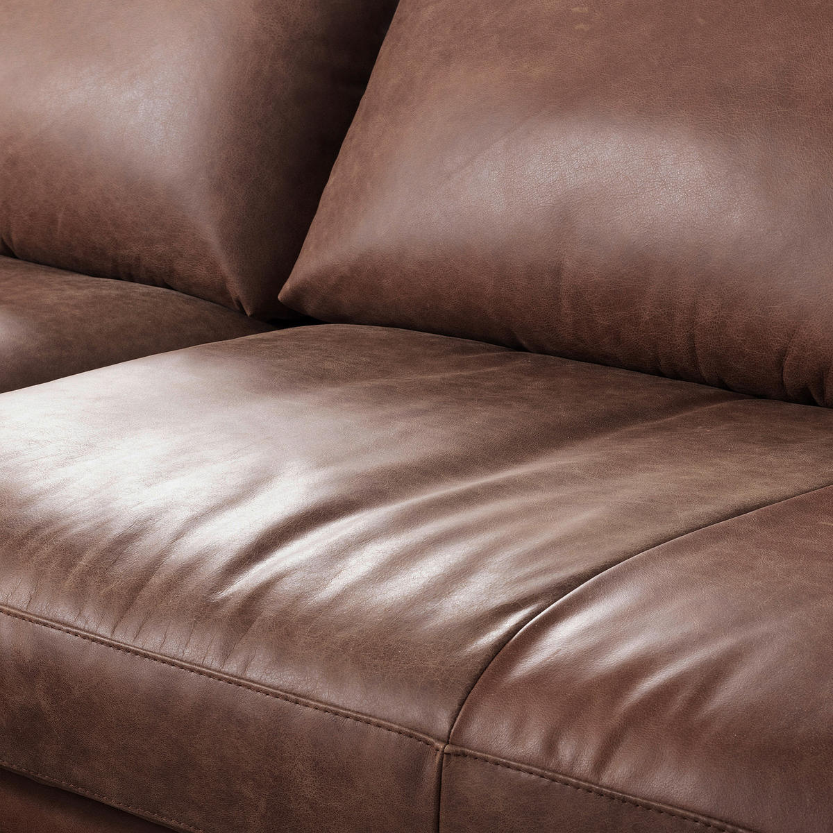 ECKSOFA in Echtleder Braun  172/313 cm  - Schwarz/Braun, Design, Leder/Metall (172/313cm) - Livetastic
