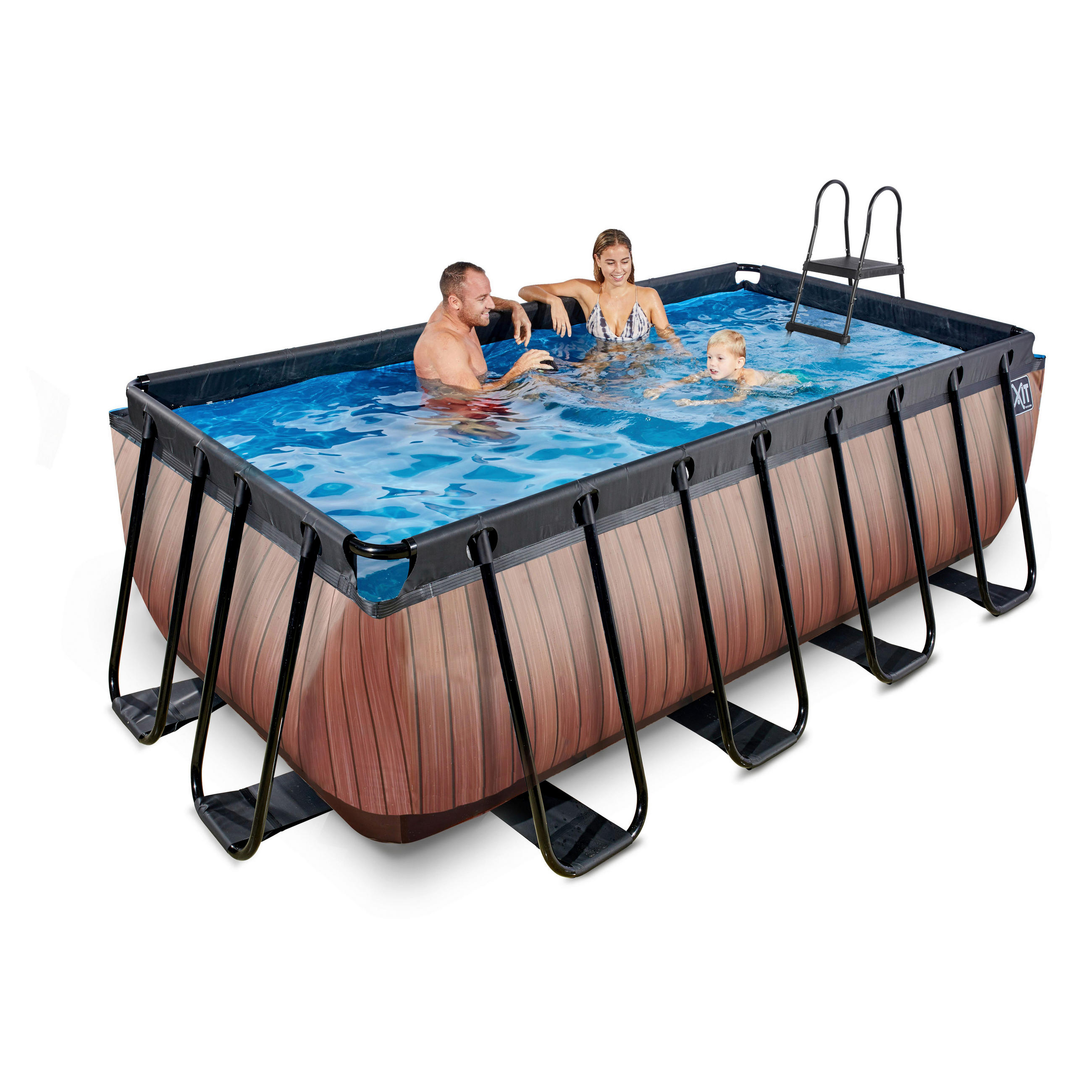 EXIT POOL WOOD 400X200 400/200/122 cm  - Braun, KONVENTIONELL, Metall (400/200/122cm) - EXIT Toys