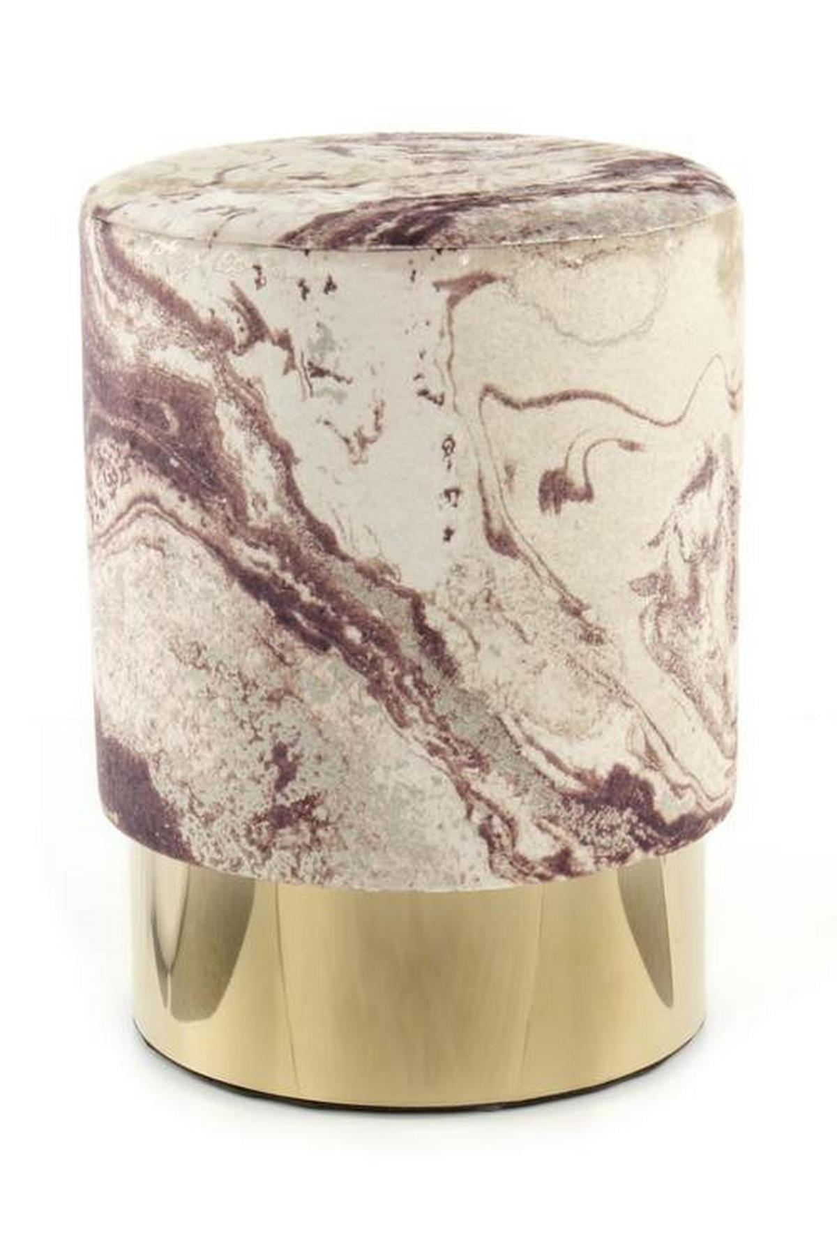 HOCKER in Textil Bronzefarben  - Goldfarben/Bronzefarben, Design, Textil/Metall (35/46/35cm) - Kayoom