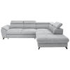 ECKSOFA in Webstoff Silberfarben  - Silberfarben/Schwarz, Design, Textil/Metall (277/237cm) - Stylife
