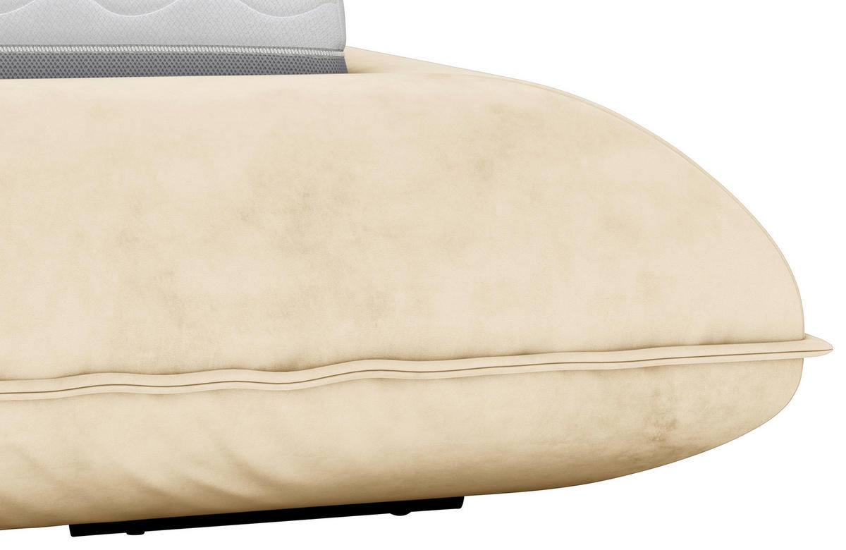 POLSTERBETT 180/200 cm,  in Beige,  - Beige/Schwarz, Design, Textil/Metall (180/200cm) - Belluti