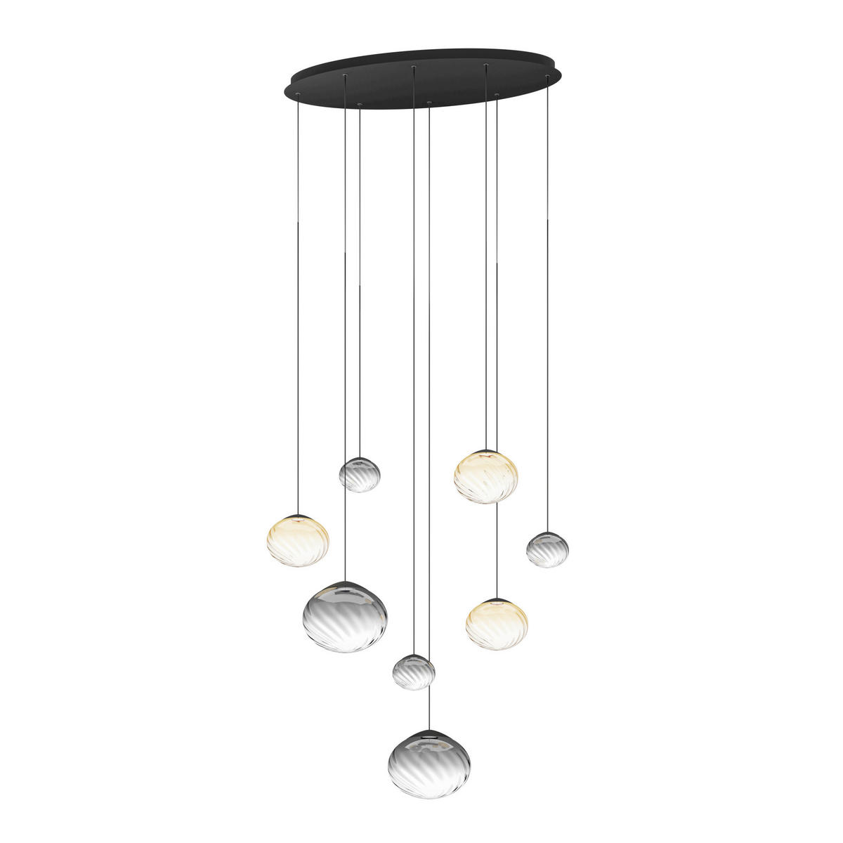 LED-HÄNGELEUCHTE 96/50/180 cm    - Senfgelb/Schwarz, Basics, Glas/Metall (96/50/180cm) - Eglo