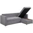 ECKSOFA Grau Webstoff  - Schwarz/Grau, KONVENTIONELL, Kunststoff/Textil (230/155cm) - Carryhome