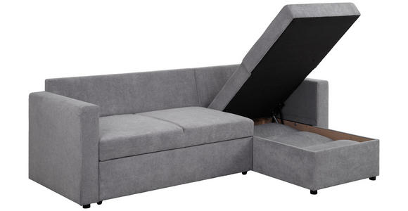 ECKSOFA Grau Webstoff  - Schwarz/Grau, KONVENTIONELL, Kunststoff/Textil (230/155cm) - Carryhome