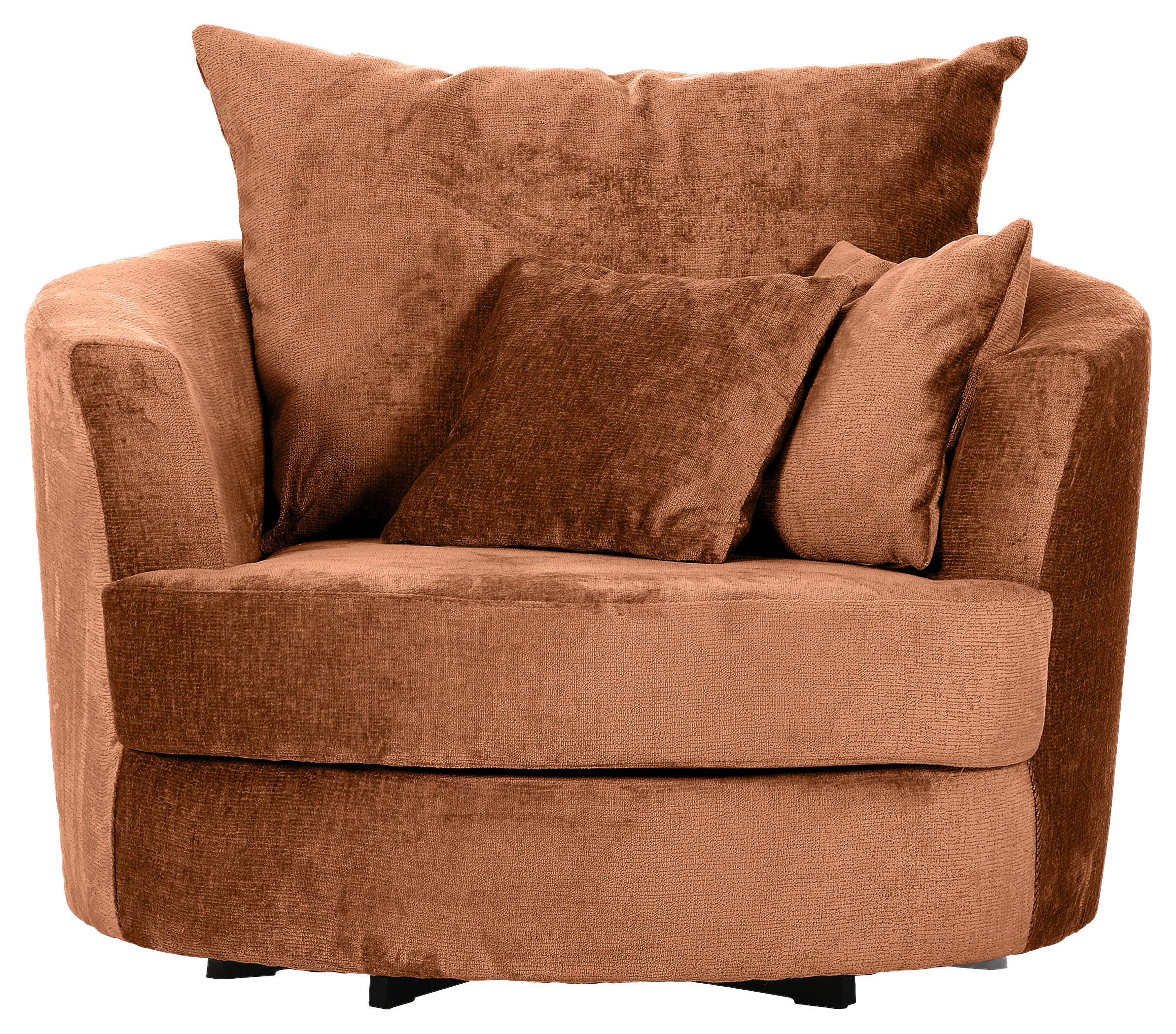 SESSEL Chenille Braun    - Schwarz/Braun, KONVENTIONELL, Textil/Metall (115/72/115cm) - Carryhome