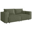 SCHLAFSOFA Cord Olivgrün  inkl. Zierkissen, Bettkasten, Schlaffunktion  - Schwarz/Olivgrün, MODERN, Kunststoff/Textil (250/68/104cm) - Xora