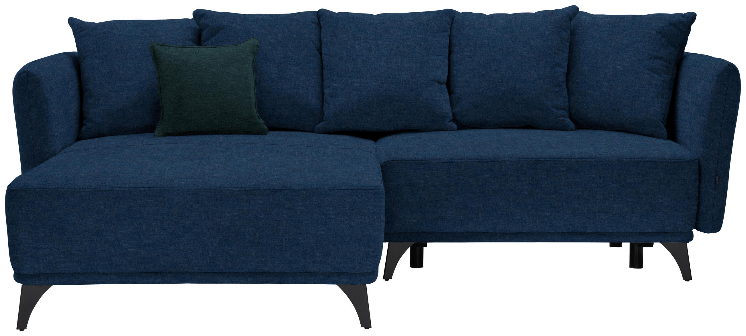 ECKSOFA in Chenille Blau  172/255 cm  - Blau/Dunkelgrün, LIFESTYLE, Textil/Metall (172/255cm) - Carryhome