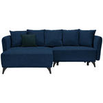 ECKSOFA in Chenille Blau  - Blau/Dunkelgrün, LIFESTYLE, Textil/Metall (172/255cm) - Carryhome