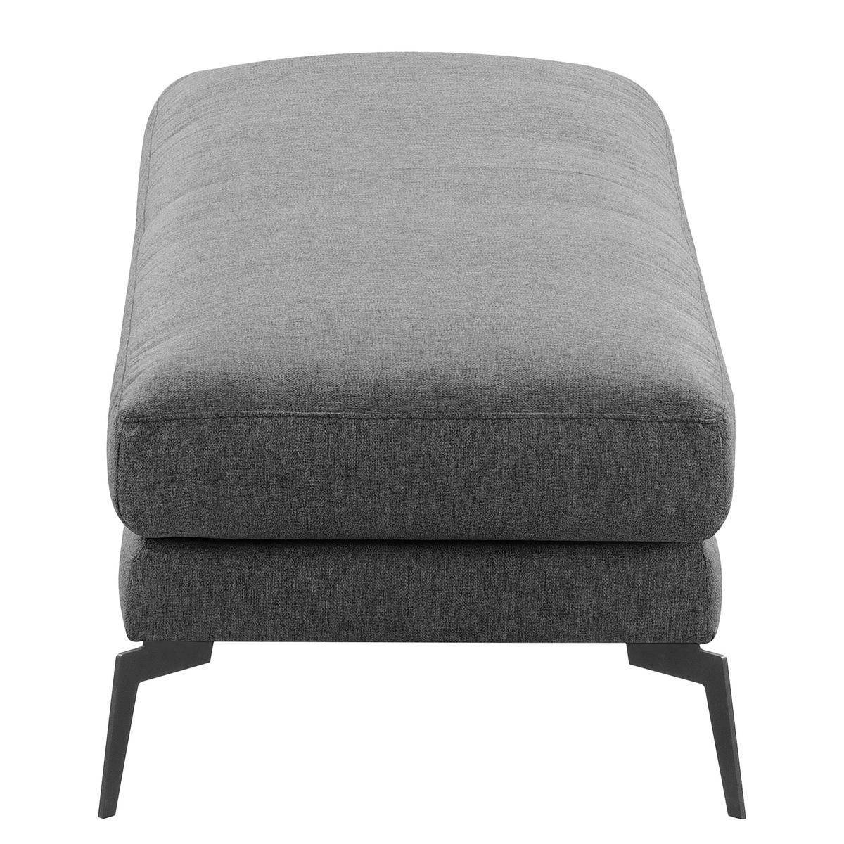 HOCKER BERLIN Webstoff Dunkelgrau  - Dunkelgrau/Schwarz, Design, Textil/Metall (163/46/62cm) - Livetastic