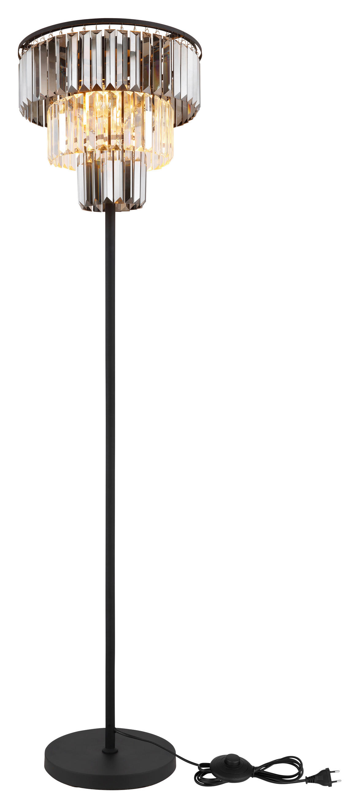 LAMPADAR - străveziu/negru, Design, plastic/sticlă (40/160cm)