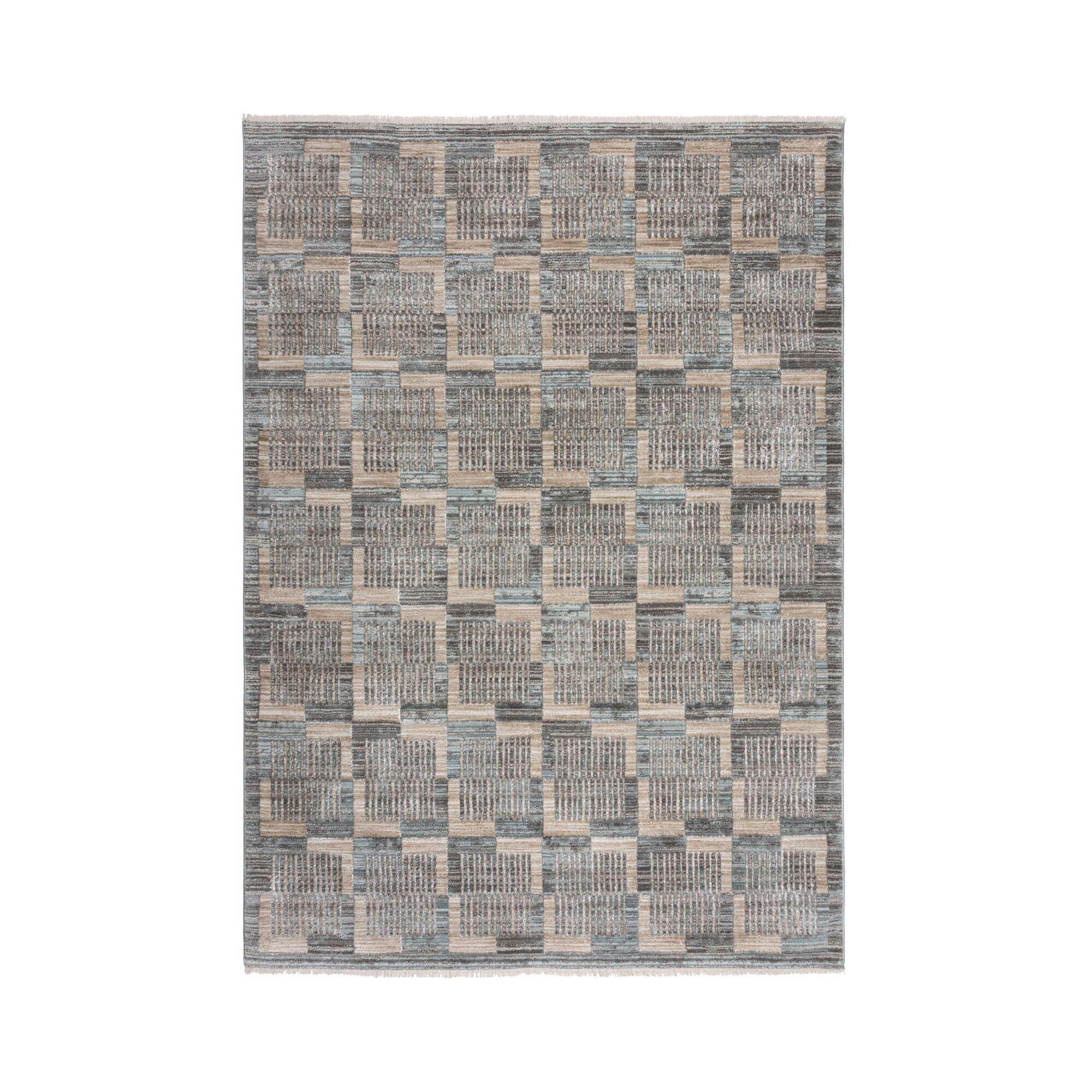WEBTEPPICH 160/240 cm EVELYN BLOCKS Grau  - Grau, KONVENTIONELL, Kunststoff/Textil (160/240cm)
