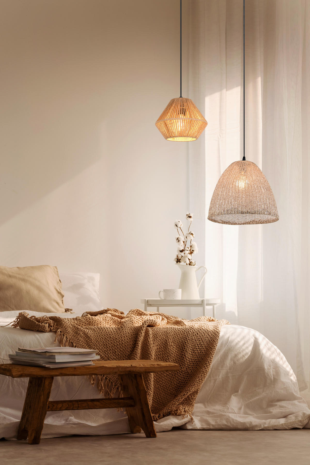 Pendul 20/150 cm    - maro/negru, Basics, materiale naturale/metal (20/150cm)