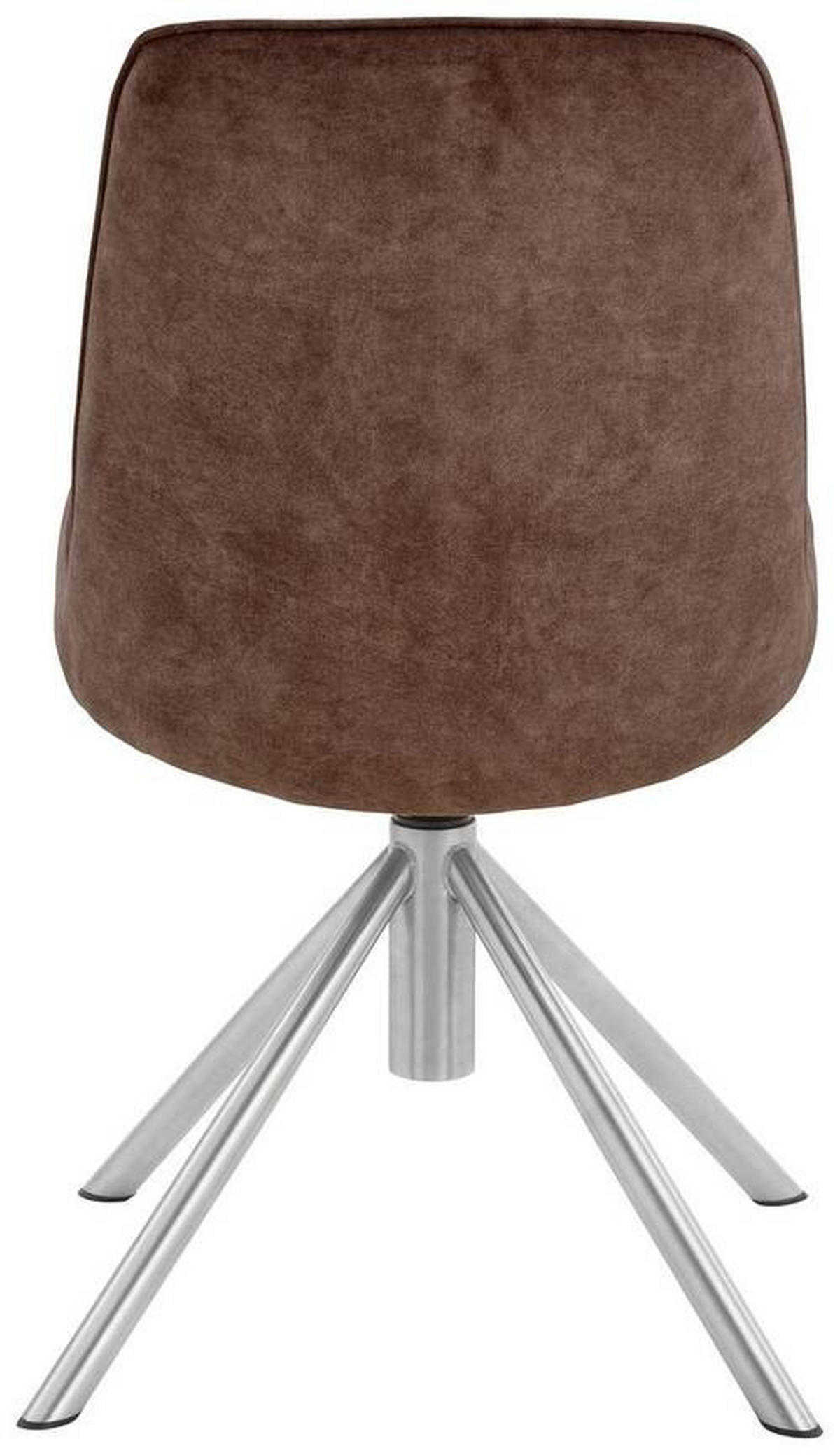 STUHL drehbar  in Edelstahl Flachgewebe Metall, Textil  - Edelstahlfarben/Rostfarben, Design, Textil/Metall (49/88/64cm) - Novel