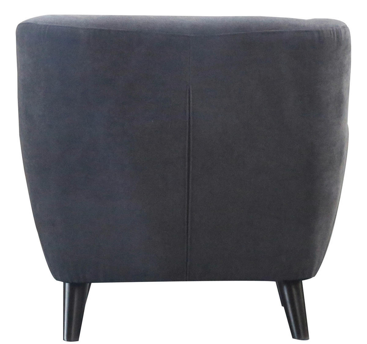 BOXSPRINGSESSEL in Mikrofaser Dunkelgrau  - Dunkelgrau/Schwarz, Modern, Holz/Textil (87/82/85cm) - Luca Bessoni
