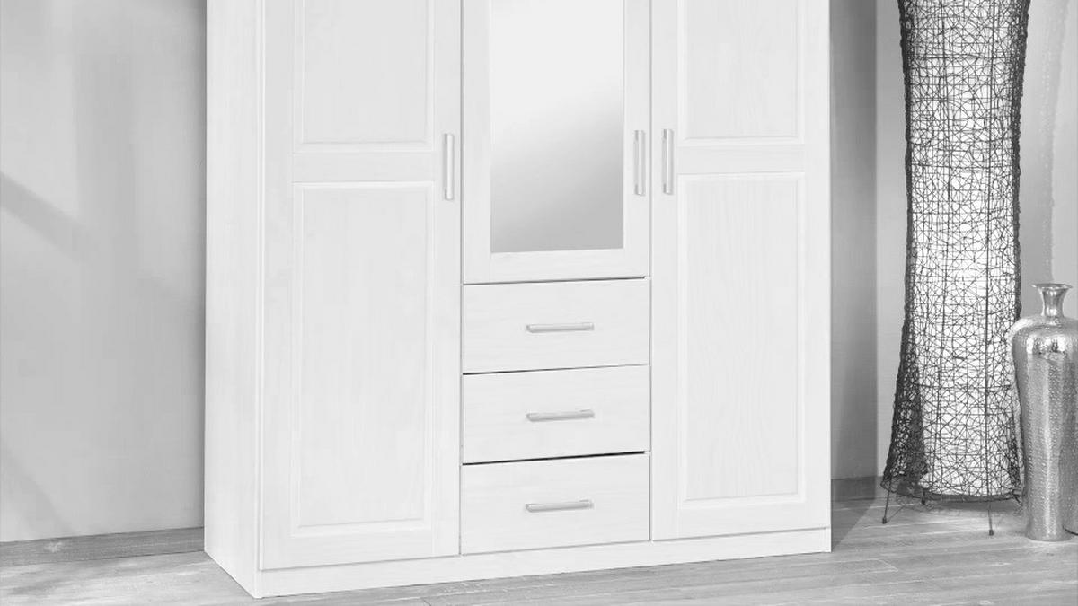 KLEIDERSCHRANK  in Weiß  - Silberfarben/Weiß, LIFESTYLE, Holz/Kunststoff (140/190/55cm) - MID.YOU