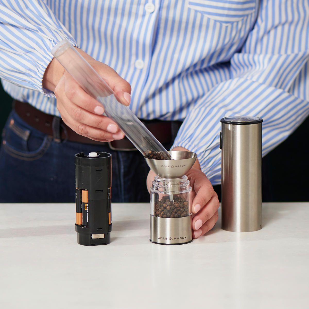 TRICHTER   - Silberfarben, Basics, Metall (6,5/4,7/6,5cm) - AdHoc