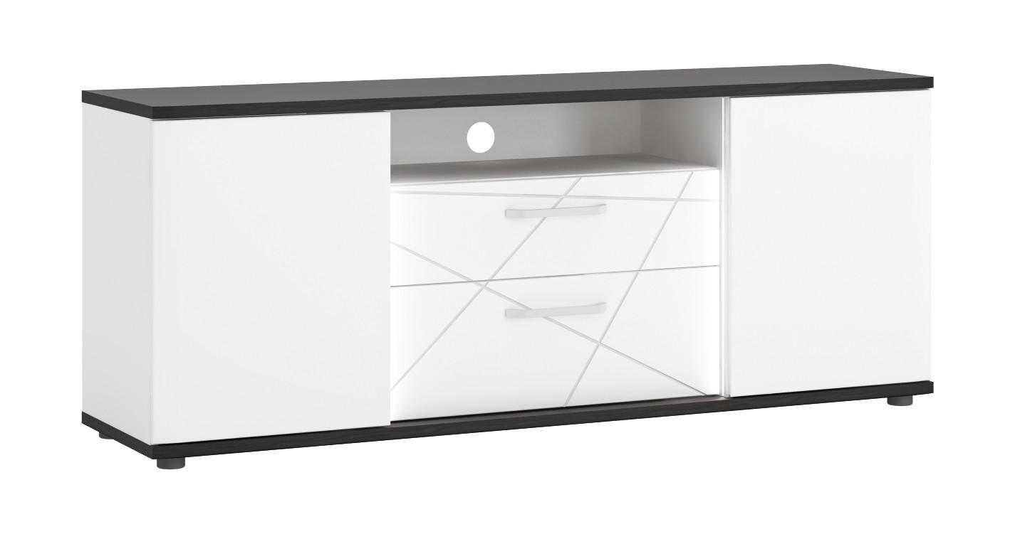 TV-Element Venezia Eiche Dunkel/Weiß B: 161,4 cm