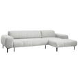 ECKSOFA in Chenille Weiß  311/167 cm  - Schwarz/Weiß, Design, Textil/Metall (311/167cm) - Xora