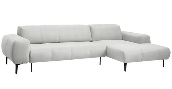 ECKSOFA in Chenille Weiß 311/167 cm - Schwarz/Weiß, Design, Textil/Metall (311/167cm) - Xora