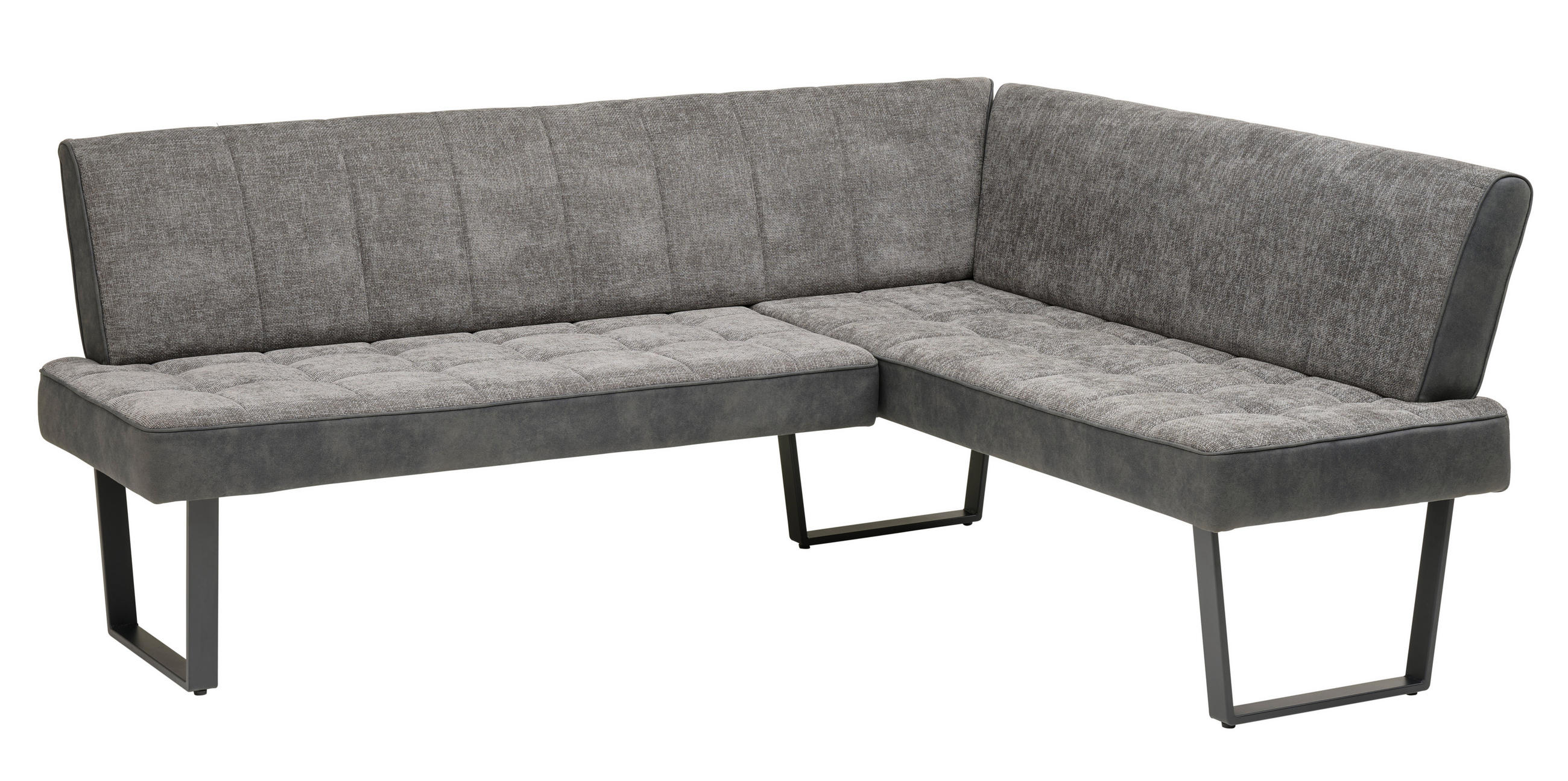 ECKBANK 200/160 cm  in Grau, Schwarz  - Schwarz/Grau, KONVENTIONELL, Textil/Metall (200/160cm) - MID.YOU
