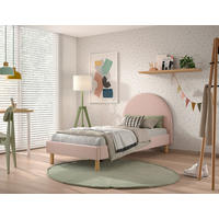 KINDER-/JUNIORBETT - Naturfarben/Rosa, ROMANTIK / LANDHAUS, Holz/Textil (90/200cm) - Vipack