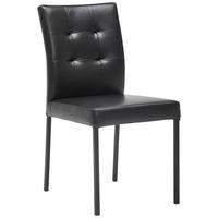 STUHL Echtleder Schwarz  - Schwarz, Design, Leder/Metall (45,5/86/57,5cm) - home24