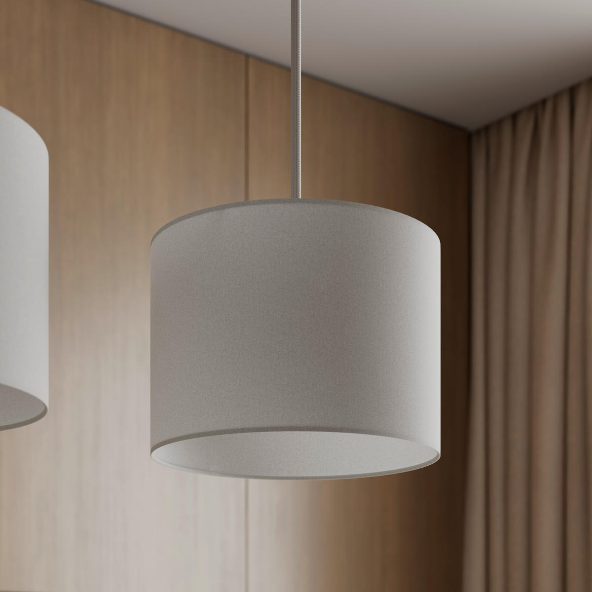 HÄNGELEUCHTE Sofia 100/25/150 cm  - Eschefarben/Weiß, Natur, Holz/Textil (100/25/150cm) - Marama