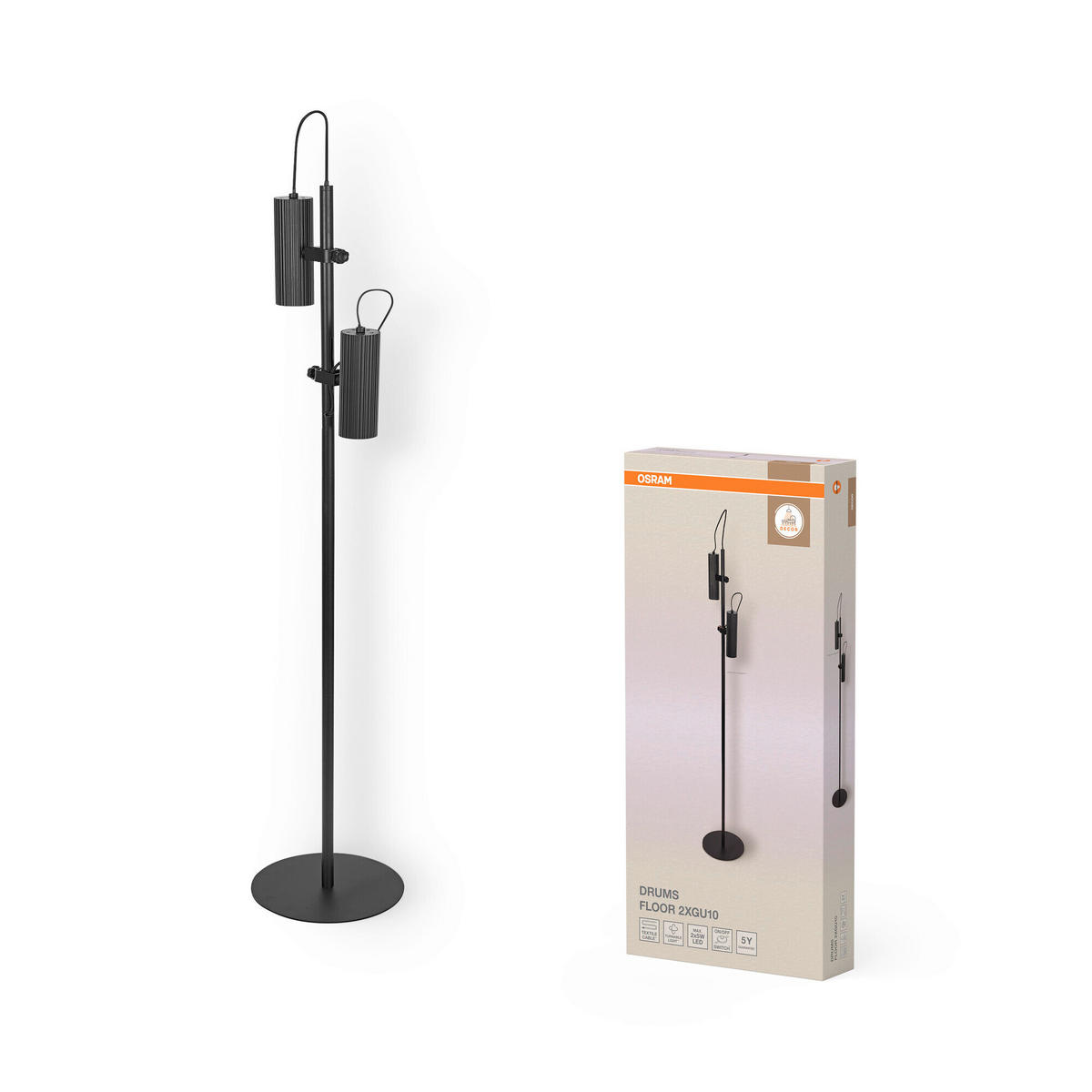 STEHLEUCHTE 25/149.50 cm    - Design, Metall (25/149.50cm) - Osram