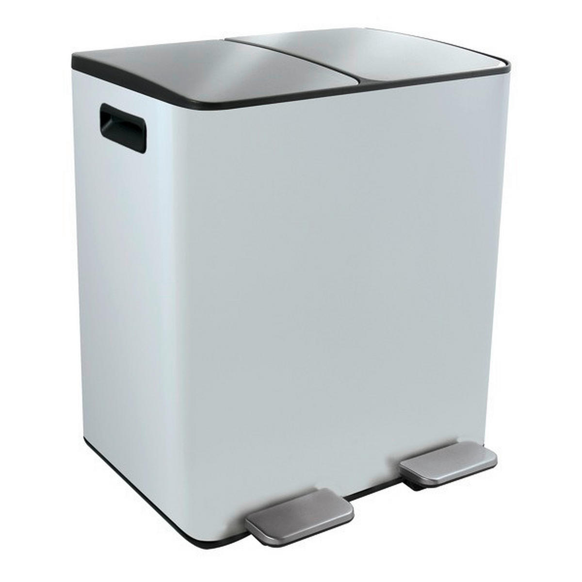 TRETEIMER 40 L  - Schwarz/Weiß, Basics, Kunststoff/Metall (45/30/51cm) - Spirella