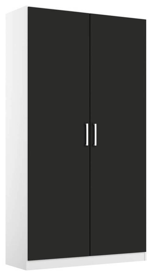 DREHTÜRENSCHRANK 91/210/54 cm 2-türig Grau, Weiß  - Chromfarben/Weiß, MODERN, Holzwerkstoff/Kunststoff (91/210/54cm) - Rauch Möbel