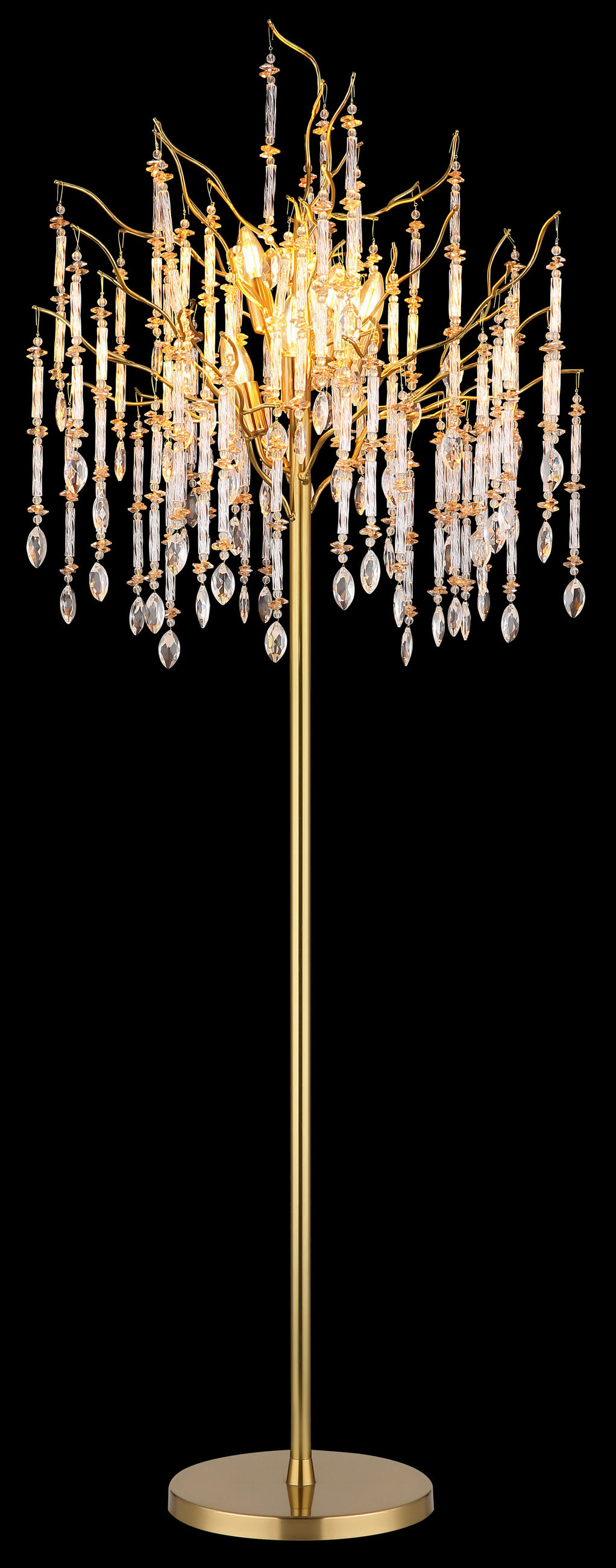 STEHLEUCHTE 55/165 cm    - Klar/Goldfarben, KONVENTIONELL, Glas/Kunststoff (55/165cm) - Globo