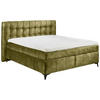 BOXSPRINGBETT 180/200 cm  in Olivgrün  - Schwarz/Olivgrün, Konventionell, Kunststoff/Textil (180/200cm) - Modante