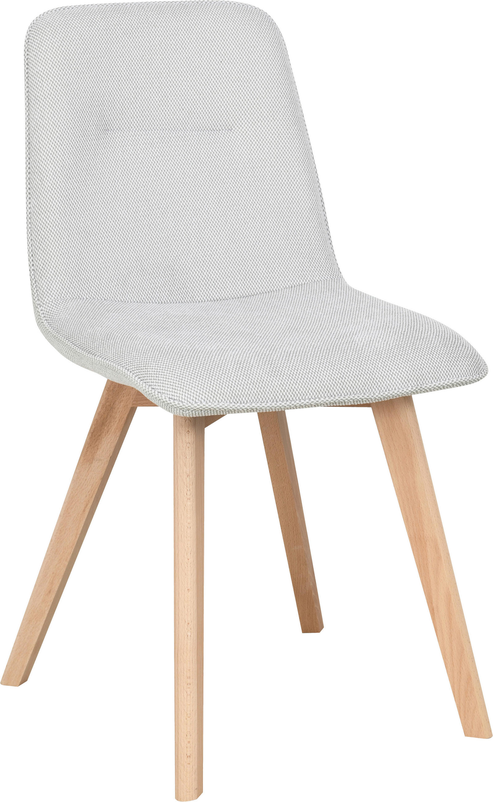 STUHL   Leinenoptik  Buchefarben, Hellgrau  - Buchefarben/Hellgrau, Modern, Holz/Textil (45/88/54cm) - Stylife