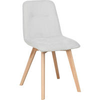 STUHL   Leinenoptik  Buchefarben, Hellgrau  - Buchefarben/Hellgrau, Modern, Holz/Textil (45/88/54cm) - Stylife