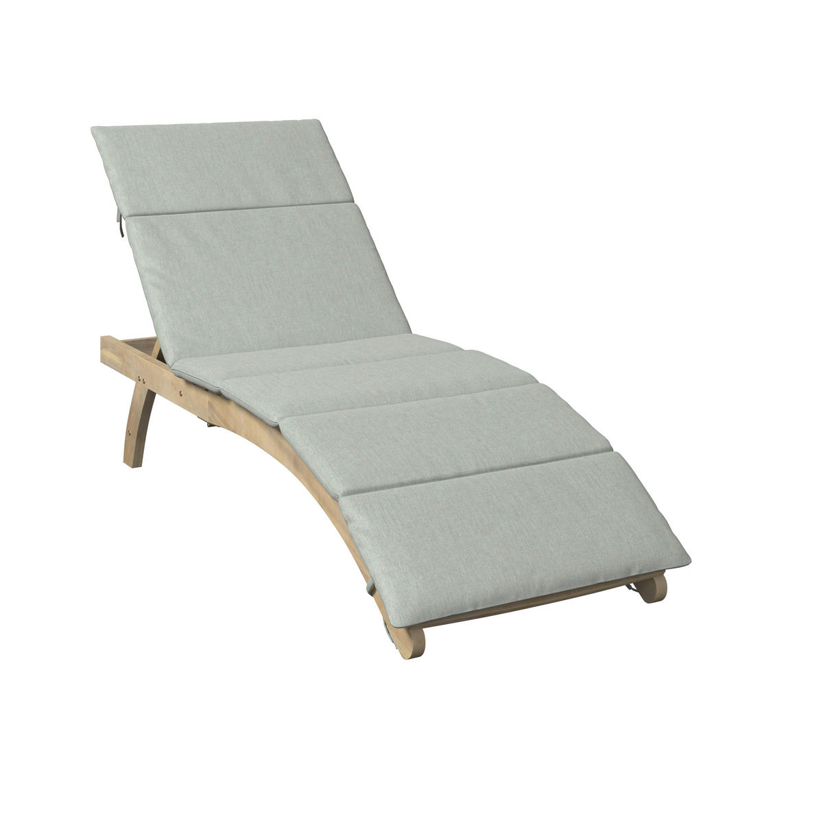 GARTENLIEGE 180/79/54 cm  - Hellgrau/Akaziefarben, Natur, Holz/Kunststoff (180/79/54cm) - Ambia Garden