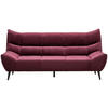 3-SITZER-SOFA Mikrofaser Weinrot  - Weinrot/Schwarz, Design, Textil/Metall (222/106/99cm) - Xora