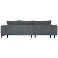 ECKSOFA  in Chenille Grau  222/279 cm  - Schwarz/Grau, KONVENTIONELL, Kunststoff/Textil (222/279cm) - Hom`in