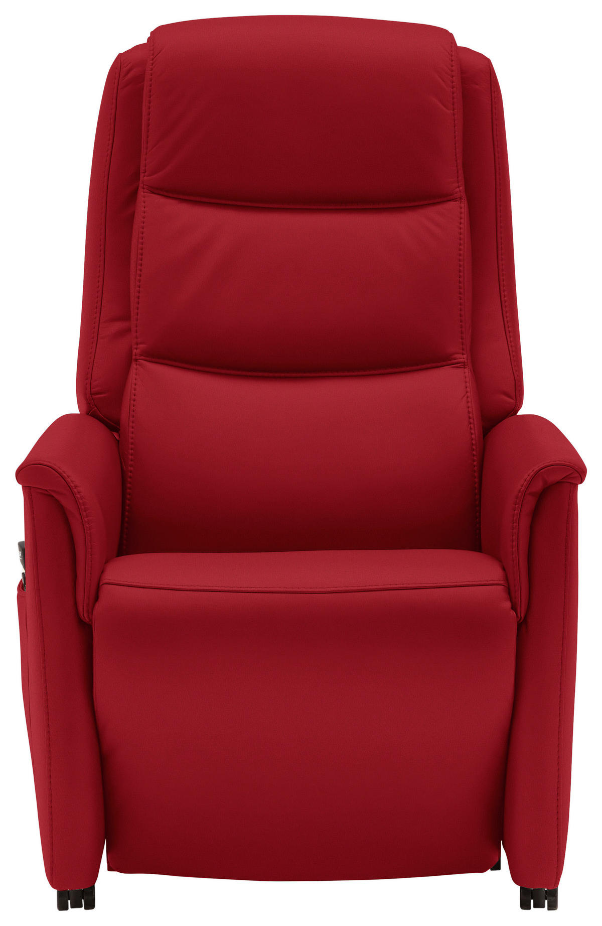 FERNSEHSESSEL Valdera  mit Relaxfunktion, Aufstehhilfe, Rücken echt Echtleder Rot  - Rot/Schwarz, KONVENTIONELL, Leder/Kunststoff (70/107/88cm) - Livetastic