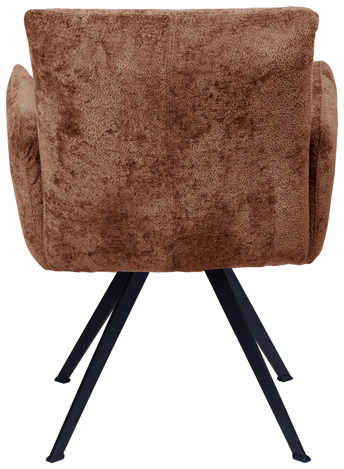 ARMLEHNSTUHL  in Eisen Teddystoff  - Terracotta/Schwarz, Design, Textil/Metall (64/87/71cm) - Welnova