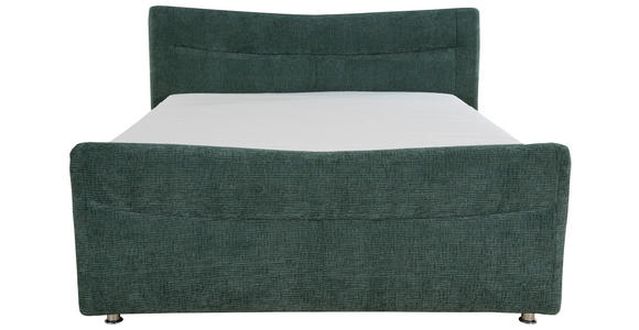 BOXSPRINGBETT 180/200 cm  in Türkis  - Türkis/Chromfarben, KONVENTIONELL, Textil/Metall (180/200cm) - Esposa