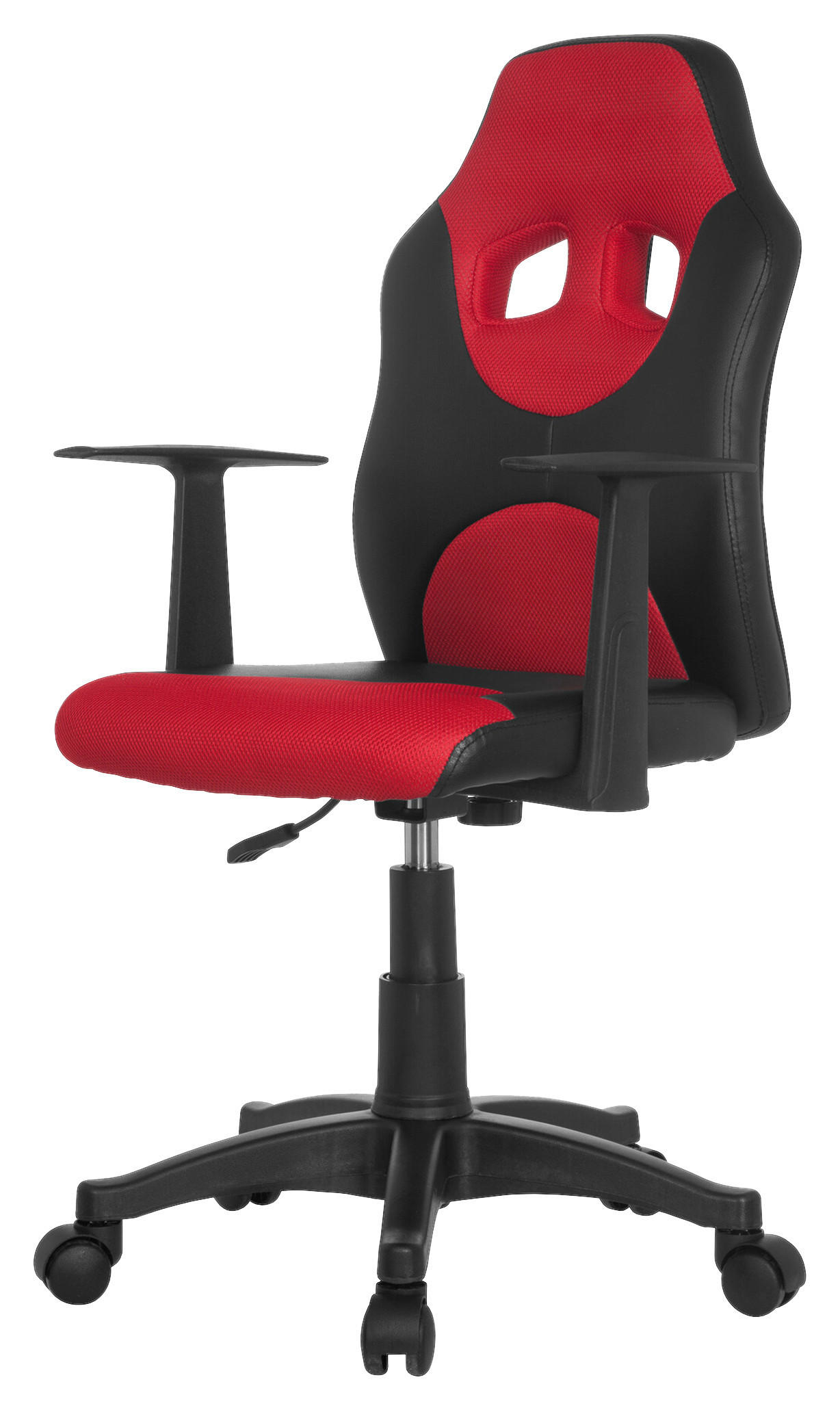 OTOČNÁ ŽIDLE PRO MLÁDEŽ, červená, černá - černá/červená, Basics, plast (54/90-100/48cm) - MID.YOU